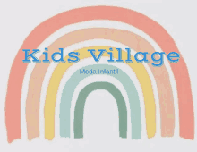 a rainbow with the words kids village moda infantil written below it