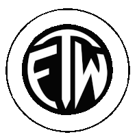 a black and white logo with the letter e and w in a circle