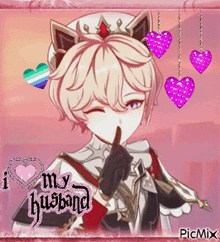 a picture of a girl with a cat ear and the words " my husband "