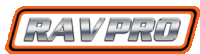 a silver and orange logo for ravpro