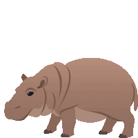 a cartoon illustration of a hippopotamus standing on a white background