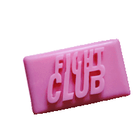 a pink bar of soap with the words fight club on it