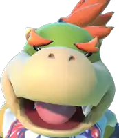 a close up of a cartoon character with his tongue out