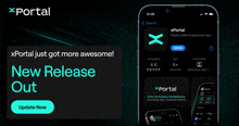 an advertisement for a new app called x portal