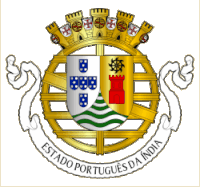 a coat of arms with the words estado portugues da india below it