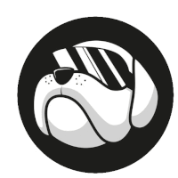 a black and white drawing of a dog with sunglasses on