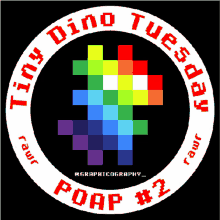 a logo that says tiny dino tuesday poap # 2 on it