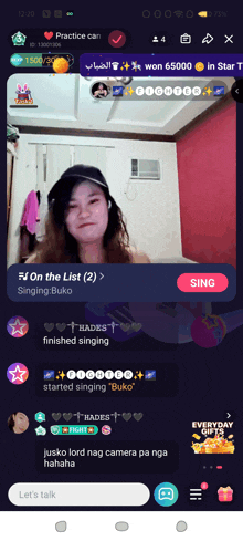 a screenshot of a video where a woman is singing on the list