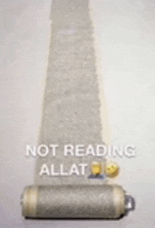 a roll of paper that says not reading allat on it .