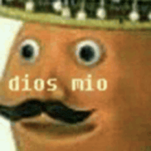 a close up of a man 's face with a sombrero and mustache .