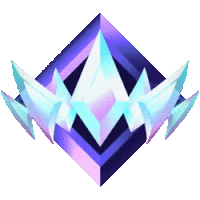 a purple and blue diamond with a crown on top of it .