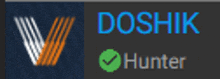 a logo for doshik and hunter with a green check mark