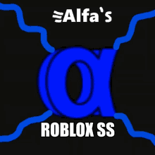 a logo for alfa 's roblox ss with a blue letter o