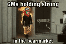 gms holding strong in the bear market is written on a cartoon