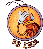 a cartoon drawing of a cockroach with the words se liga below it