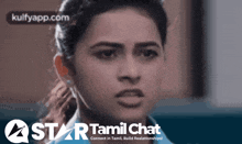 a star tamil chat advertisement with a woman in a blue shirt