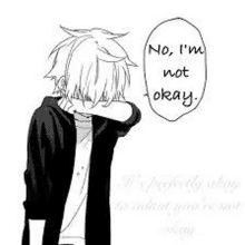 a black and white drawing of a boy in a hoodie with a quote .