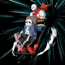 a drawing of two skeletons sitting in a chair with a watermark that says cartoon network