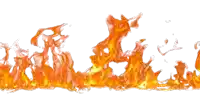 a row of flames against a white background