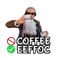 a man is pouring a cup of coffee with the words coffee eeffoc in the corner