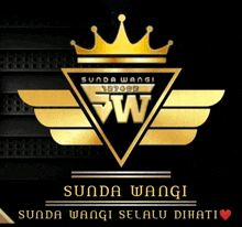 a gold logo for sunda wangi with a crown on top