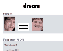 a screenshot of a website that says dream