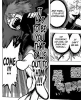 a page from a manga that says come out to him and then it 's up to kirishima