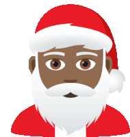 a cartoon drawing of santa claus with a white beard and red hat