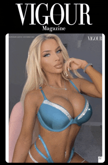 a magazine cover for vigour magazine with a blonde woman