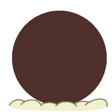 a cartoon drawing of a brown circle on a white background .