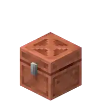 a pixel art drawing of a brown box with the lid open