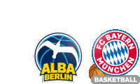 the logos for alba berlin and fc bayern munchen basketball