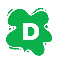 a green blob with the letter d in the middle