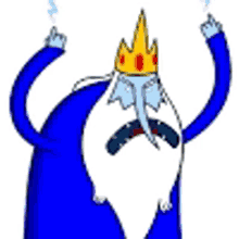 a cartoon character with a beard and a crown on his head