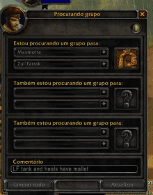 a screenshot of a video game that says " procurando grupo "