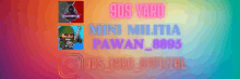 an advertisement for 9ds varo and mini militia