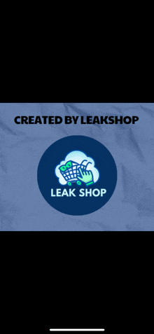 a leak shop logo is displayed on a gray background