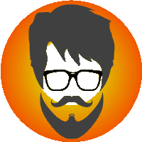 a silhouette of a man with glasses and a beard