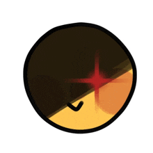 a drawing of a circle with a red star in it