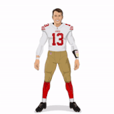 a drawing of a football player with the number 13 on his shirt