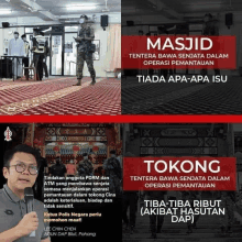 a collage of images with the words masjid and tokong at the top