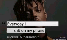 a picture of juice wrld with a quote on it
