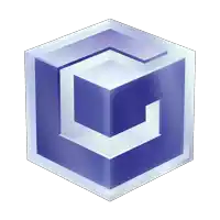 a purple cube with a white g on it