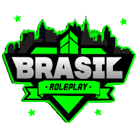 a logo for brasil roleplay with a city skyline