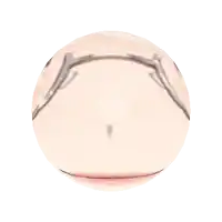 a sphere with a red eye on it on a white background
