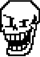 a pixel art drawing of a skull with a skeleton face .