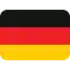 the flag of germany is red , black and yellow and is on a white background .