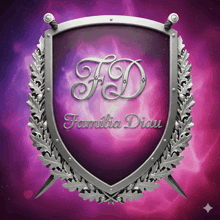 a silver shield with the letters fd and familia dicau on it