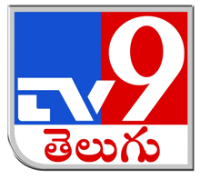 a blue and red tv9 logo with a white circle in the middle