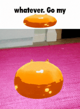 a picture of a donut with the words " whatever go my " below it